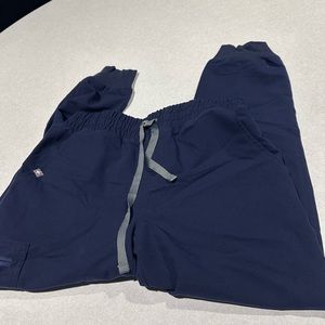 Figs Scrub Pants Joggers Size Small Petite  Navy Blue